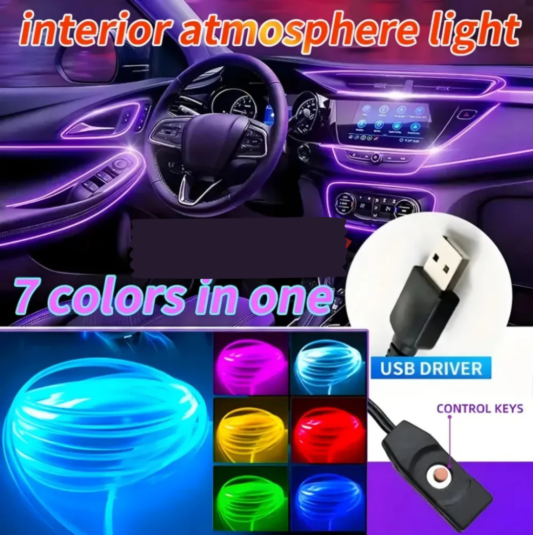 2M Car LED Dashboard Light – Neon Ambient Strip for Cool Interior Vibes