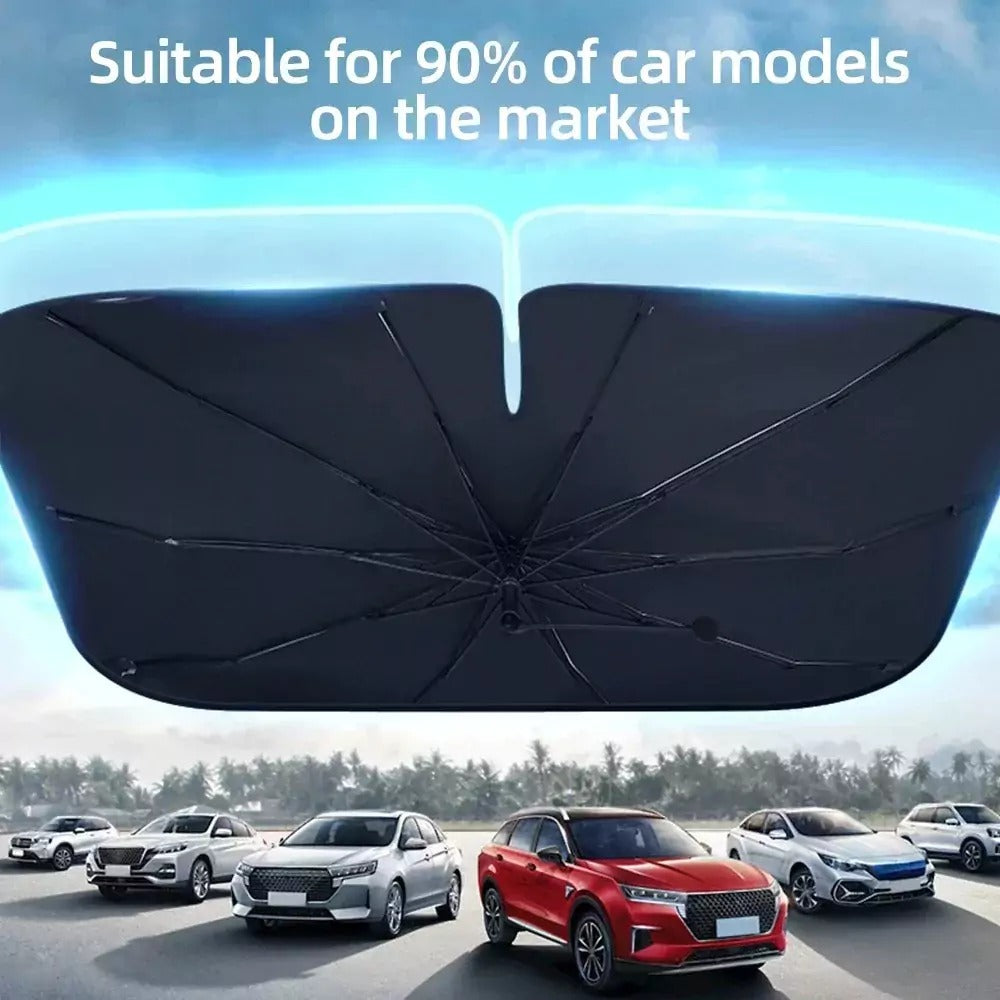 UV Reflective Car Windshield Umbrella – Foldable & Heat Resistant Sunshade