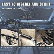 UV Reflective Car Windshield Umbrella – Foldable & Heat Resistant Sunshade